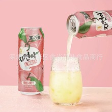 批发韩国风味宝力素白桃汁果粒饮料夏季水果味饮品490ml 15瓶一箱