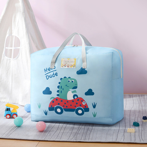 Kindergarten quilt storage bag zipper type thickened Oxford cloth clothes children's handbag moving luggage packing bag