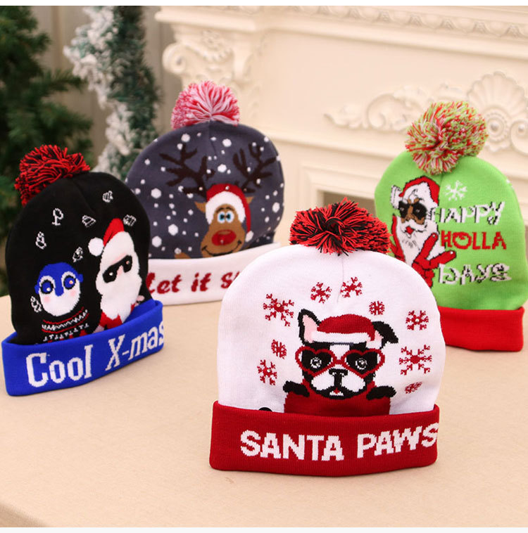 New Luminous Knitted Christmas Hat Wholesale Nihaojewelry display picture 10