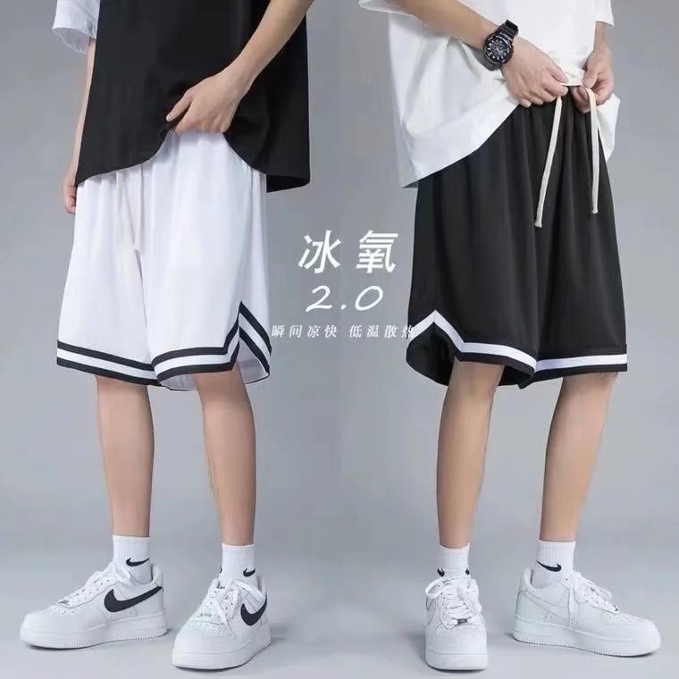 Five-Point Mesh Cheap Basketball Shorts for Men, Breathable Casual Sports Quick-Dry Wholesale Manufacturer Ice Silk Mid-Length Pants for Summer