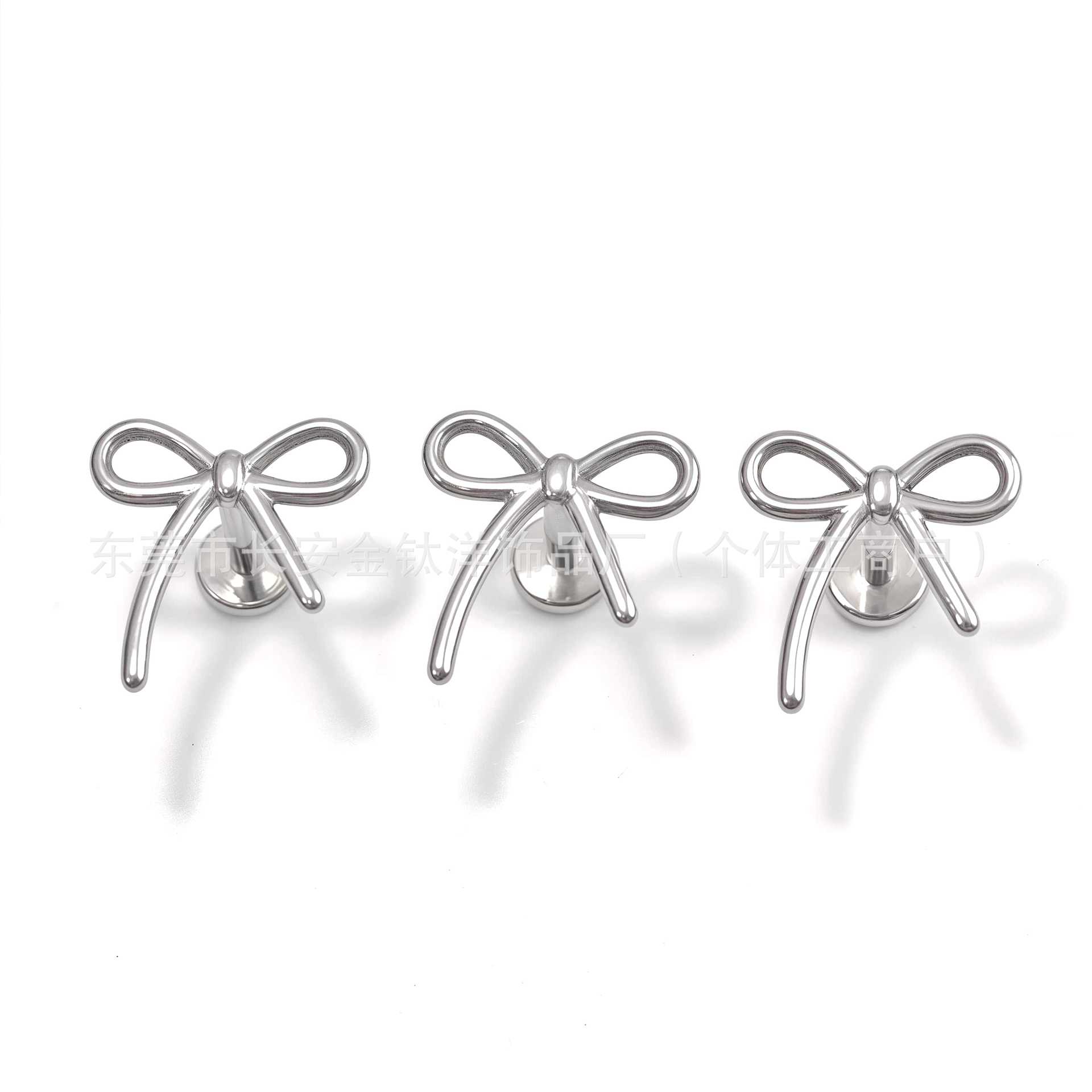 F136 Titanium Internally Threaded Bowknot Ear Studs - Cartilage Earrings for Helix Tragus Conch Daith detail image 7