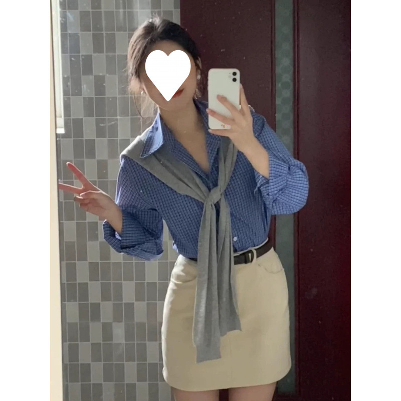 Autumn retro blue colored set for leisure