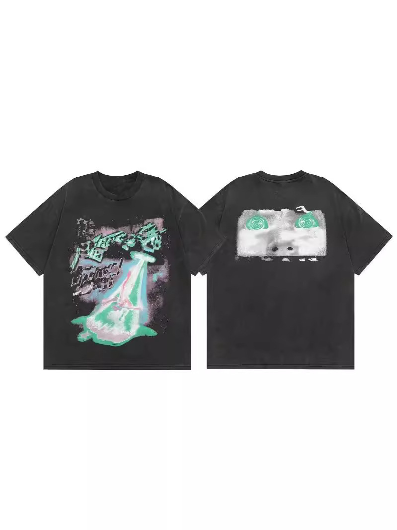 Verano nuevo estilo marca de moda europea y americana para hombres y mujeres camiseta de algodón casual suelta ajustada camiseta gráfica de manga corta de verano top de manga corta