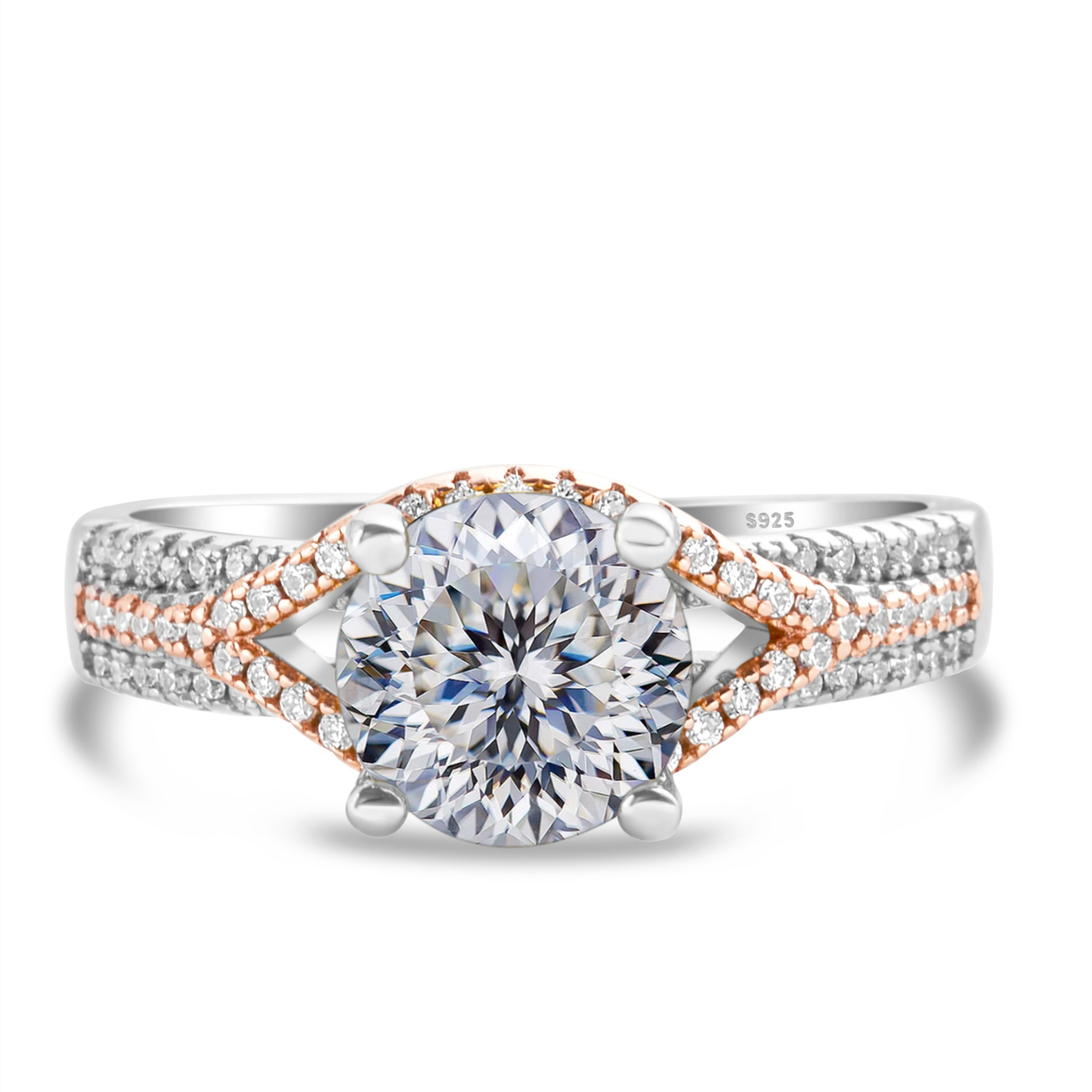 Anillo de flores de automóviles anillo de diamantes de moissan anillo de plata femenino exagerado oro anillo de diamantes de dos colores anillo de chatarra en vivo suministro