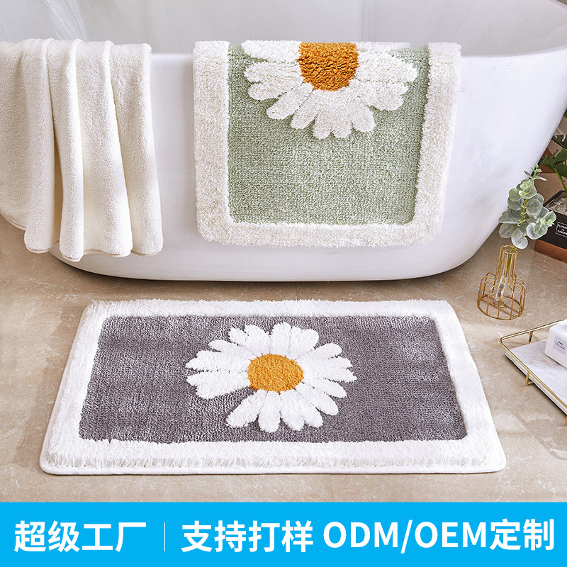Fábrica personalizada de dibujos animados flocado alfombra de puerta de baño alfombra de baño alfombra antideslizante alfombra de absorción de agua
