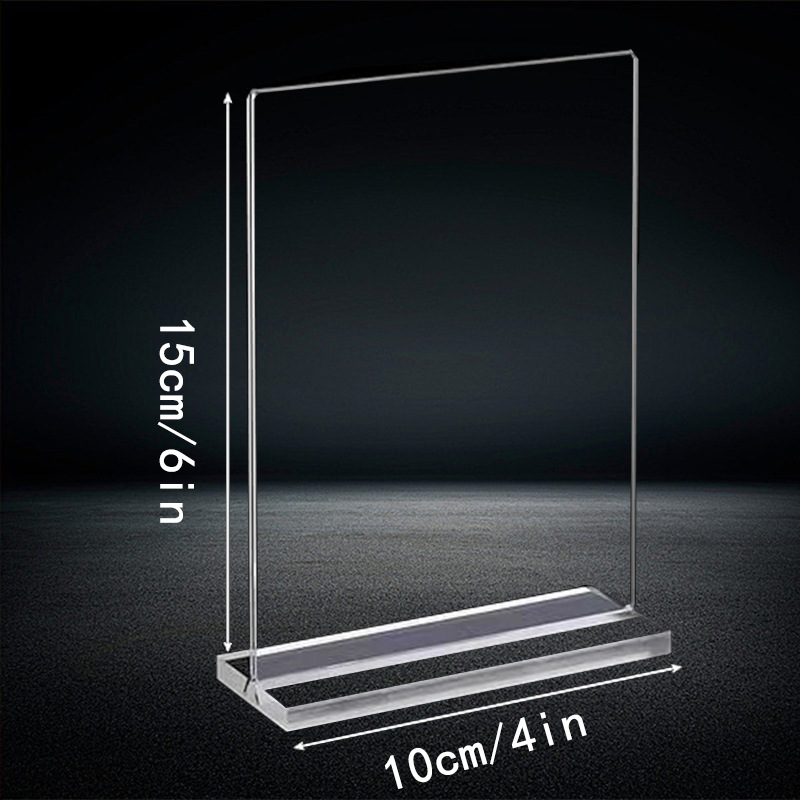 Mayorista acrílico A45 tarjetas de cajón tablero de exhibición en forma de T tablero de exhibición tablero vertical tablero de exhibición tablero de mesa transparente octogonal