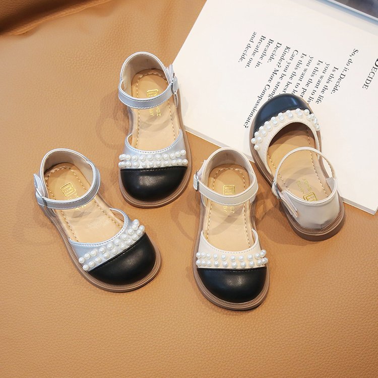 Καλοκαίρι 2023 Νέα, Ευέλικτα, καθημερινά παιδικά παπούτσια με σόλα Princess με μονόχρωμο δέρμα για κορίτσια_voghion.com