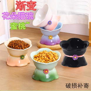 Export Amazon Net red ceramic cat bowl cat bowl pet black drinking bowl cat bowl dog bowl pet supplies
