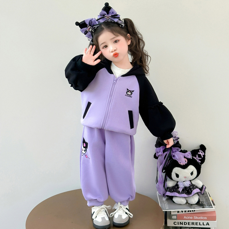 女童秋套装2025新款库洛米拼色儿童卫衣女小童秋季衣服女宝宝童装|undefined