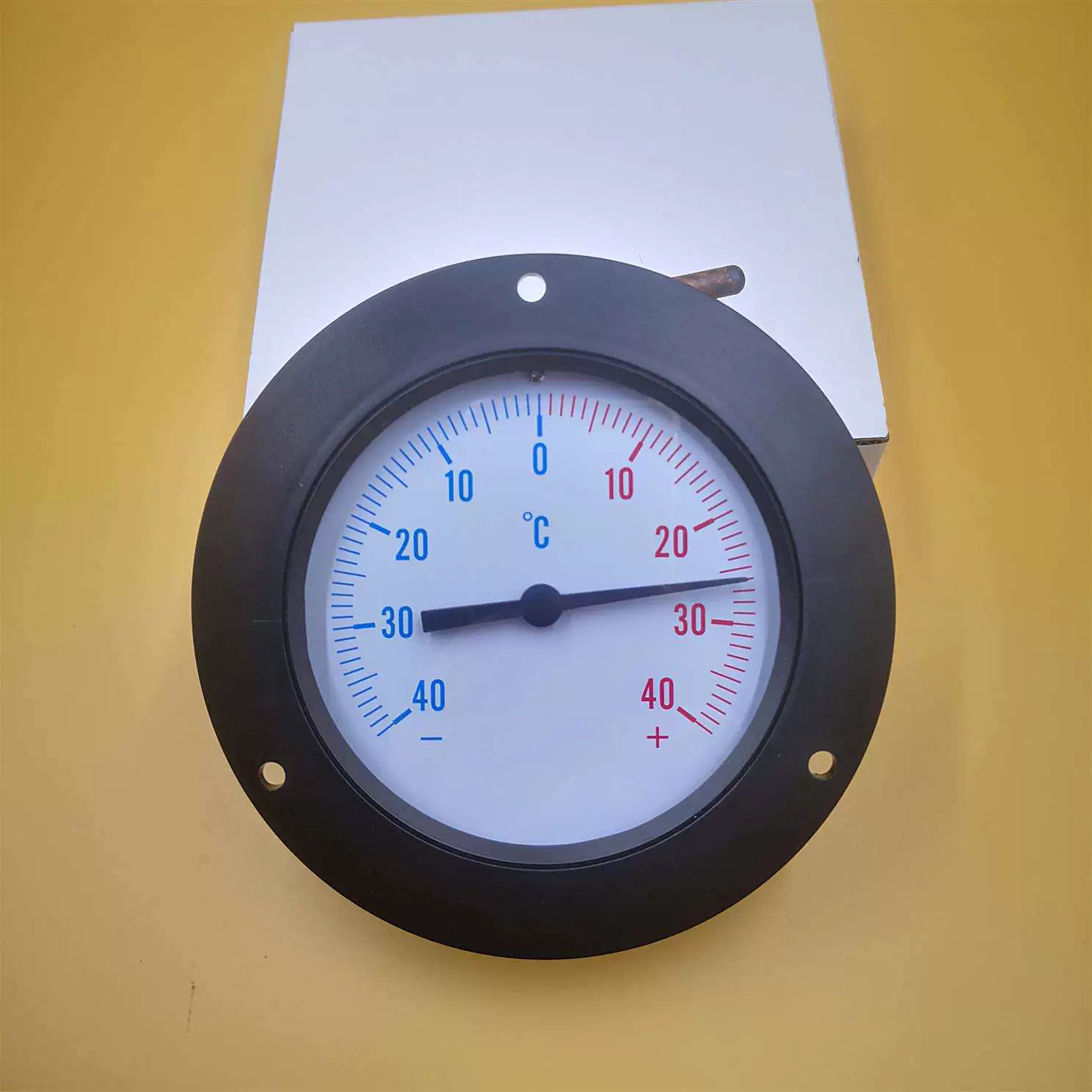 Передний фланец давления ABS пластиковый корпус Регулируемый медный указательный тип холодильного шкафа термометр (100 мм)