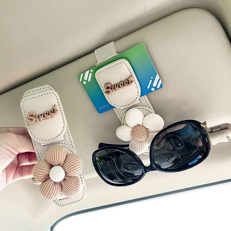 Car sun visor eyeglass clip, card and ticket storage holder, dual-use car sunglasses holder, car-mounted eyeglass case rack
