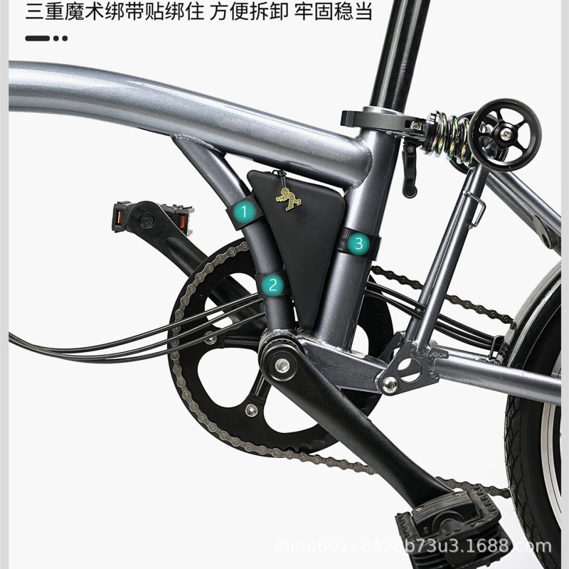 自転車バッグ三角バッグブロンプトンに適した折りたたみ自転車フロントバッグツールライディングバッグ収納|undefined