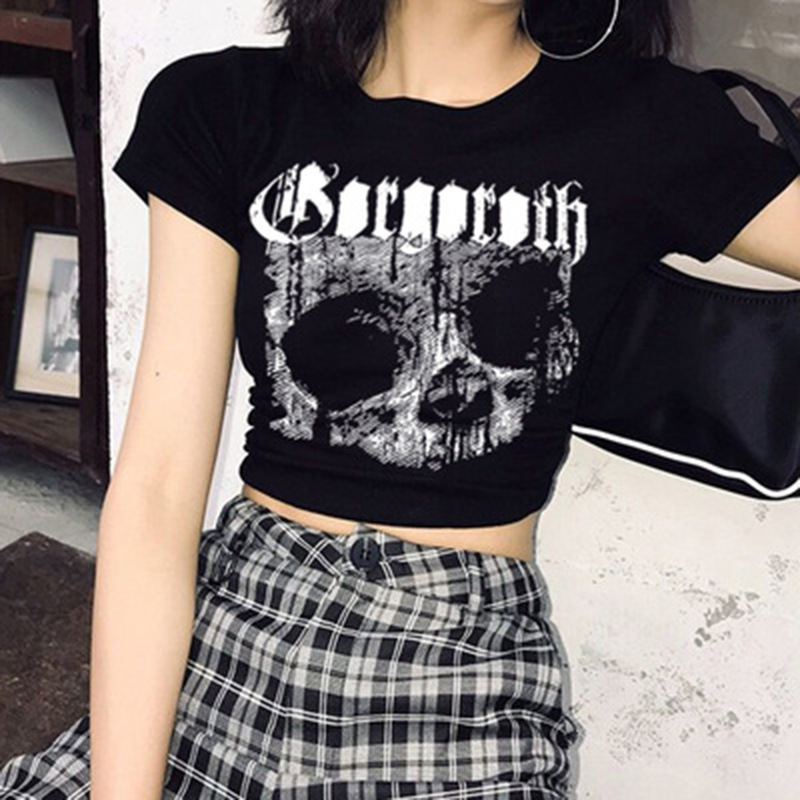 Women's T-shirt Short Sleeve T-shirts Punk Skull display picture 1