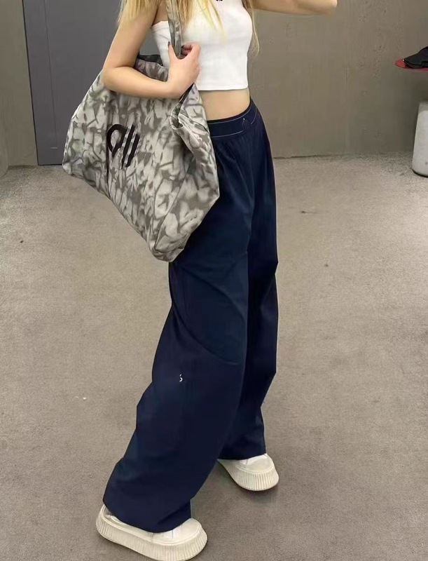 2025春秋新款alo同款高腰阔腿裤休闲裤女简约显廋宽松阔腿休闲裤|undefined