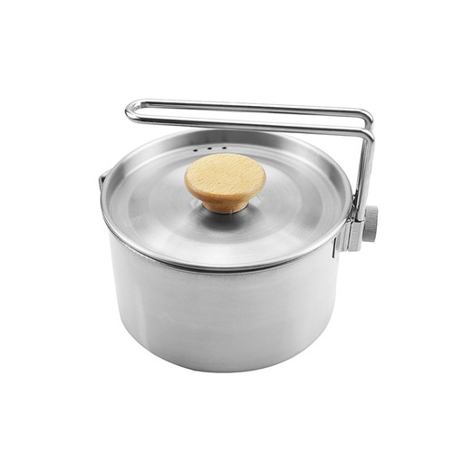 Outdoor portable stainless steel instant noodle pot multi-functional camping detachable kettle picnic leisure fishing coffee pot