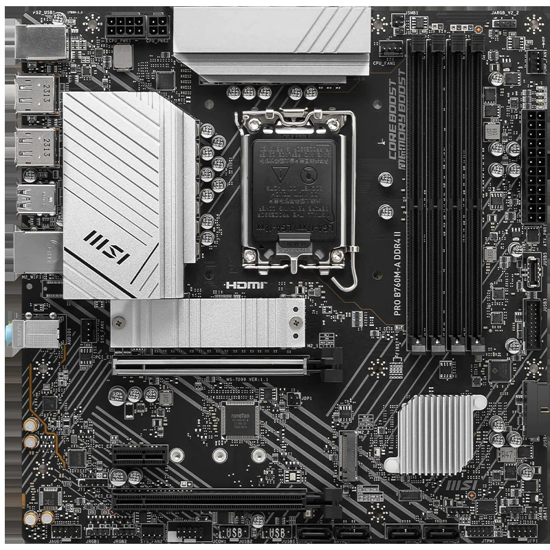 Материнская плата Intel MSI Pro B760M-A DDR4 II, версия без Wi-Fi