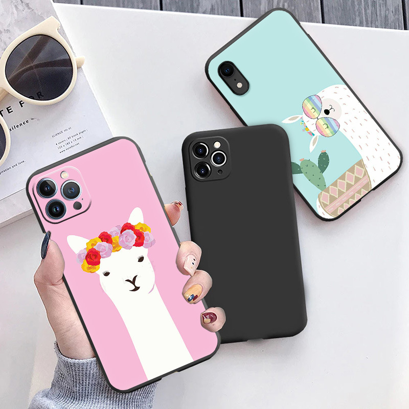 For Apple Iphone Mini Cute Alpaca Soft Camera Case