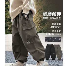 男童裤子秋装工装裤春秋款2024新款秋季儿童户外洋气防水长裤童装