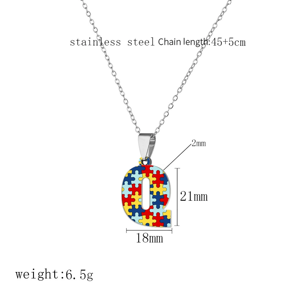 П pendant из нержавеющей стали с буквами, головоломка, ожерелье, (торговля через границы)