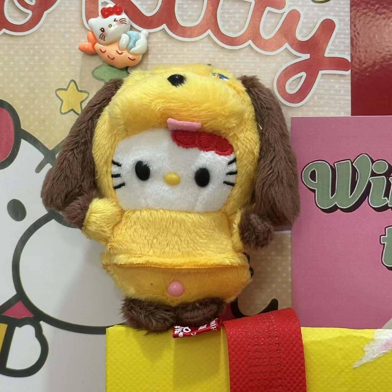 Amor hellokitty muñeca colgante llavero colgante bolsas de regalo bolsas de peluche lindo muñeca colgante lindo