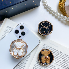 Metal Plated Bear Phone Airbag Stand Desk Lazy Person Niche Korean/Japanese Air Cushion Support Ring Ring Simple Ins