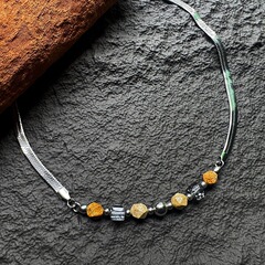 Gage オリジナルデザインの新しい中国風ネックレスメンズコールドスタイルジェンダーレスヒップホップアクセサリー天然石ビーズネックレス