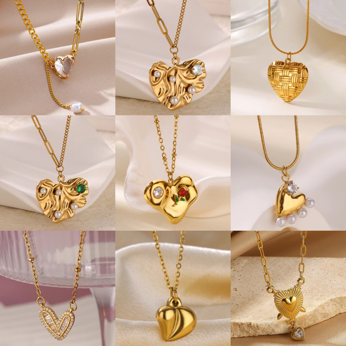 cute universal pendant stainless steel with zircon pearl