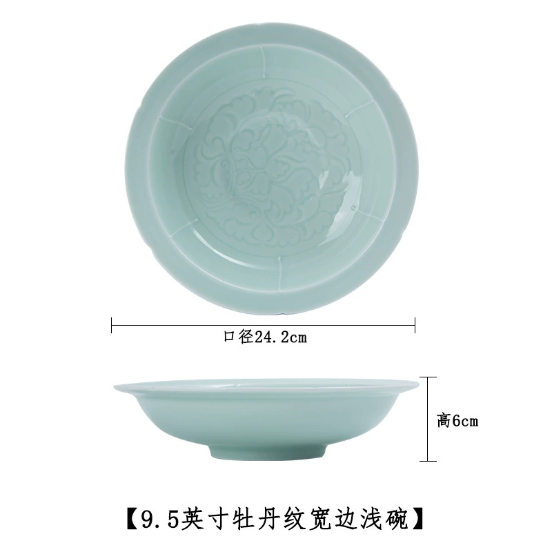 Имитация Jingdezhen Song цзылоон широкайой миска для дома антиожог посуда китайский стиль глубокая тарелка под суп коммерческий отель художественная посуда