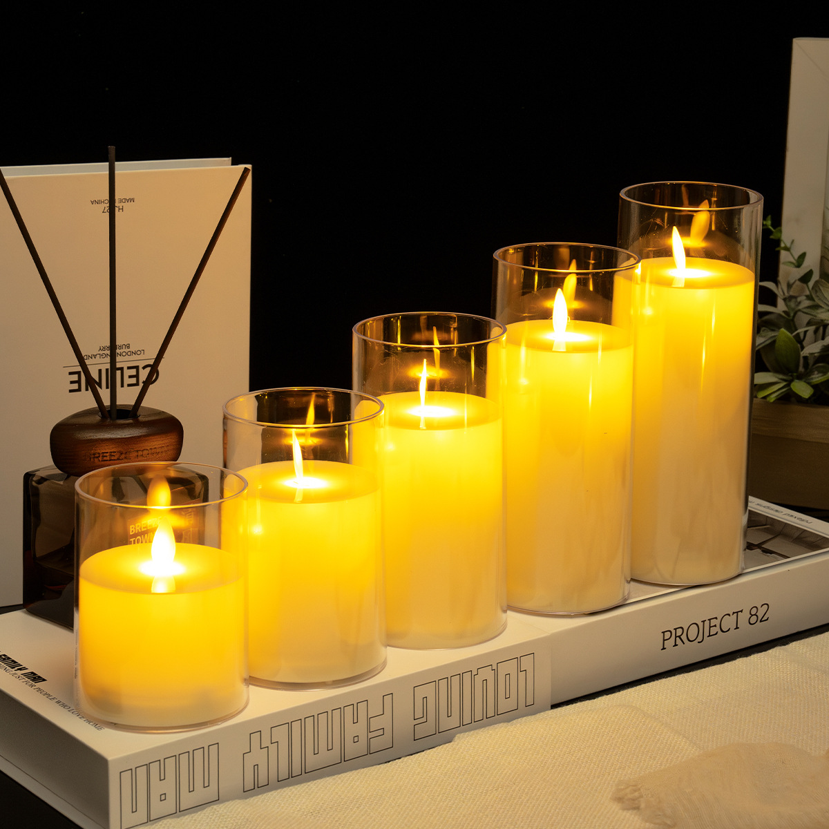 LED velas electrónicas concierto de velas decoración guión matar la luz de la atmósfera luz de la noche de Navidad vela de control remoto