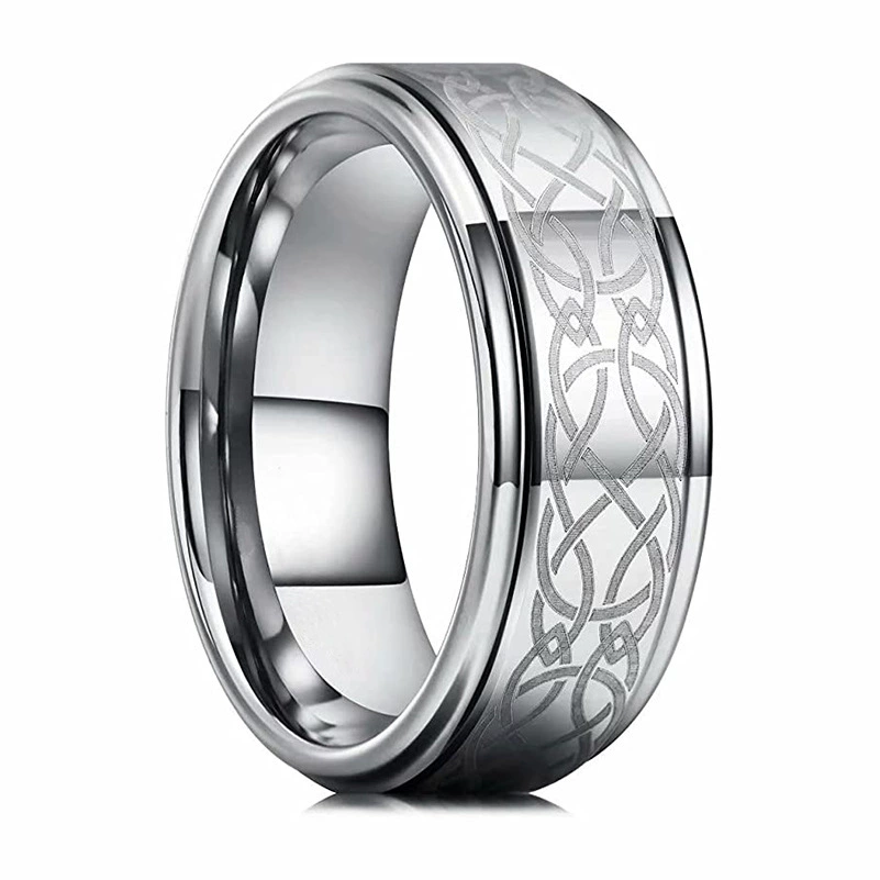 Звезда и Европа и Соединенные Штаты горячей титана стали кельтские кольца простые мужские лазерные картины ювелирных производителей прямых поставок