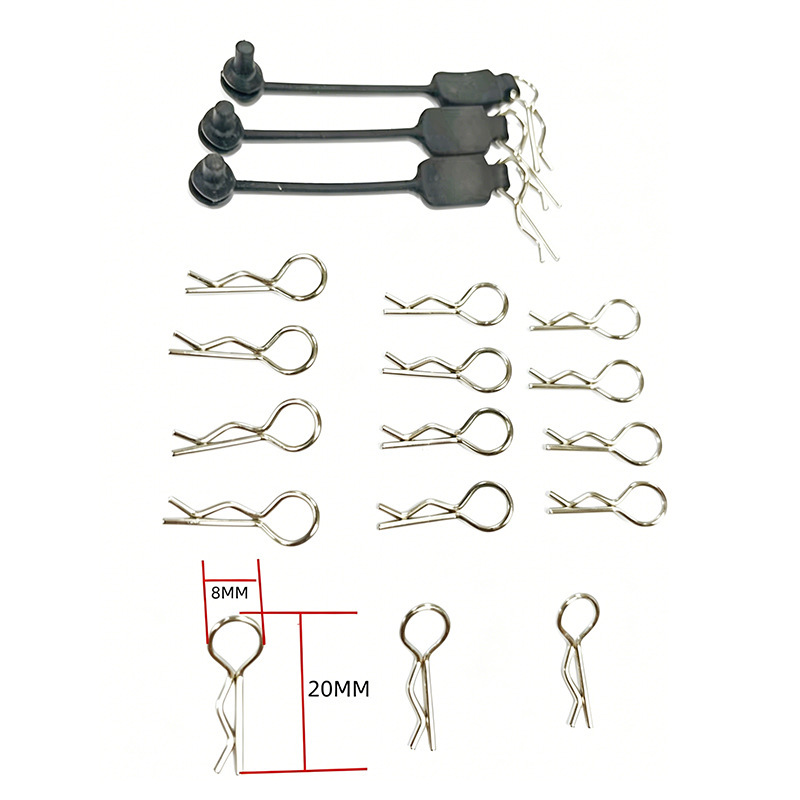 HSP Unlimited 1/10 1/8 1/14 1/16 model car shell clip R-type buckle short pin clip rubber clamp