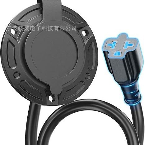 Ac Port Plug Heavy Duty Rv Coastline Power Entry Plug with 5 in 1 T-Blade Adapter