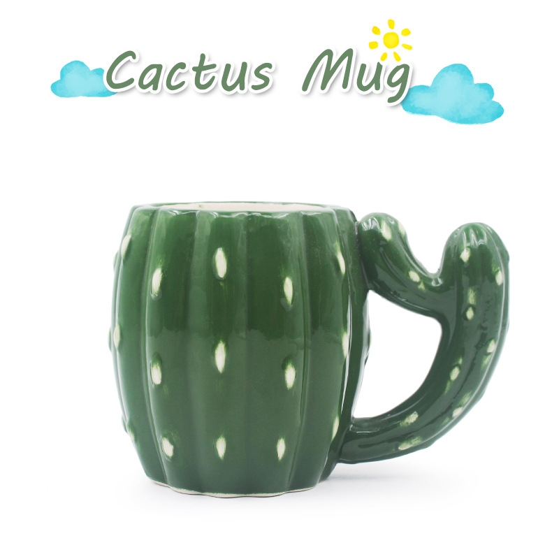 Taza de cerámica cactus taza de café cactus verde Taza de cerámica exportación transfronteriza Venta caliente pareja par taza