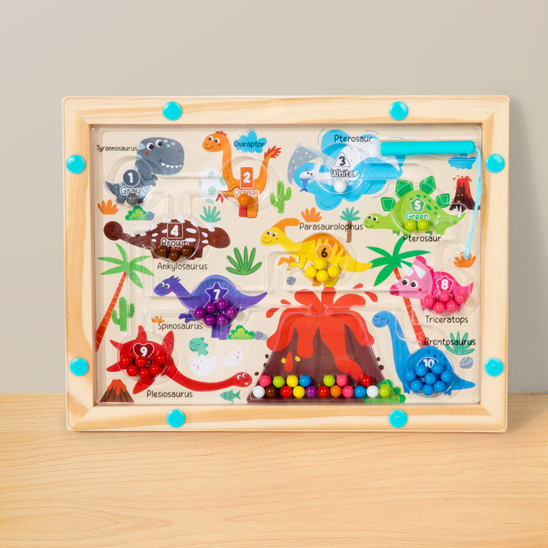 Puzzles transfronterizos para niños Magnetic Walking Labyrinth madera color tablero de clasificación de recuento de juguetes de educación temprana para bebés Monty al por mayor