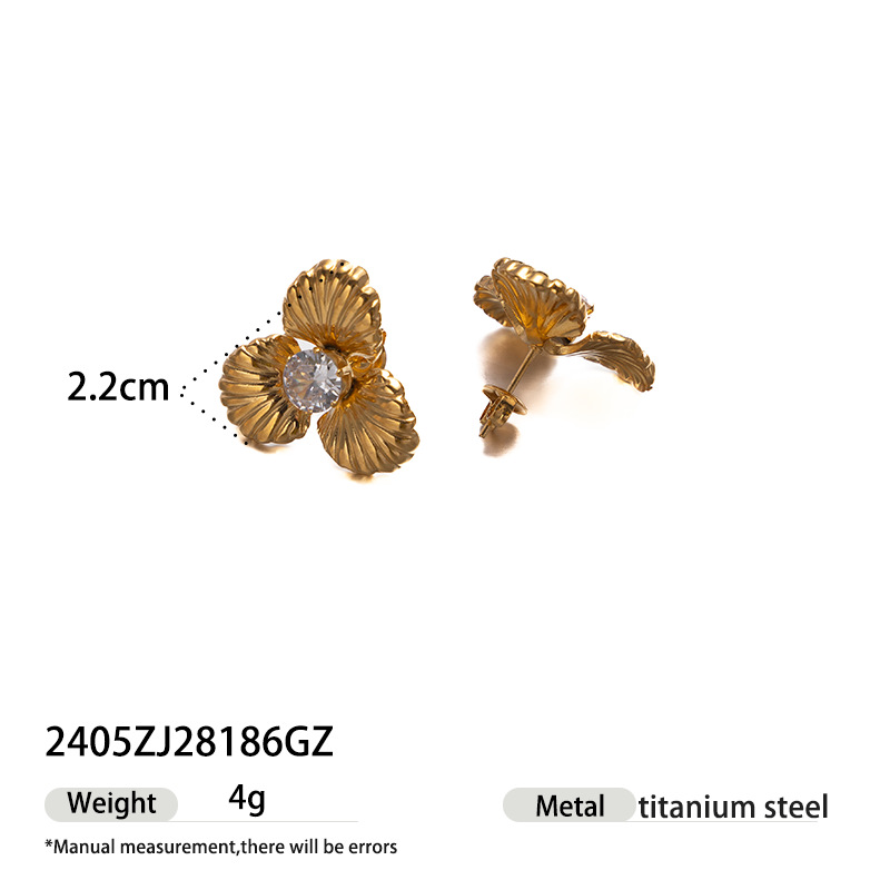 Taina europa y americana pendientes de acero inoxidable lujo ligero de lujo de alto nivel transfronterizo joyas de venta caliente de moda personalidad joyas de orejas de acero de titanio