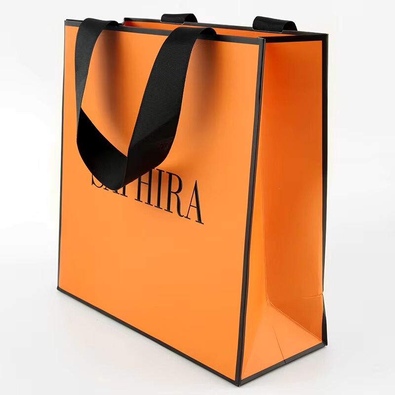 Customize Your Logo Large Luxury White Biodegradable Pink Takeaway Size Paper Bag with Logo Customize Your Logo Large Luxury White Biodegradable Pink Takeaway Size Paper Bag with Logo