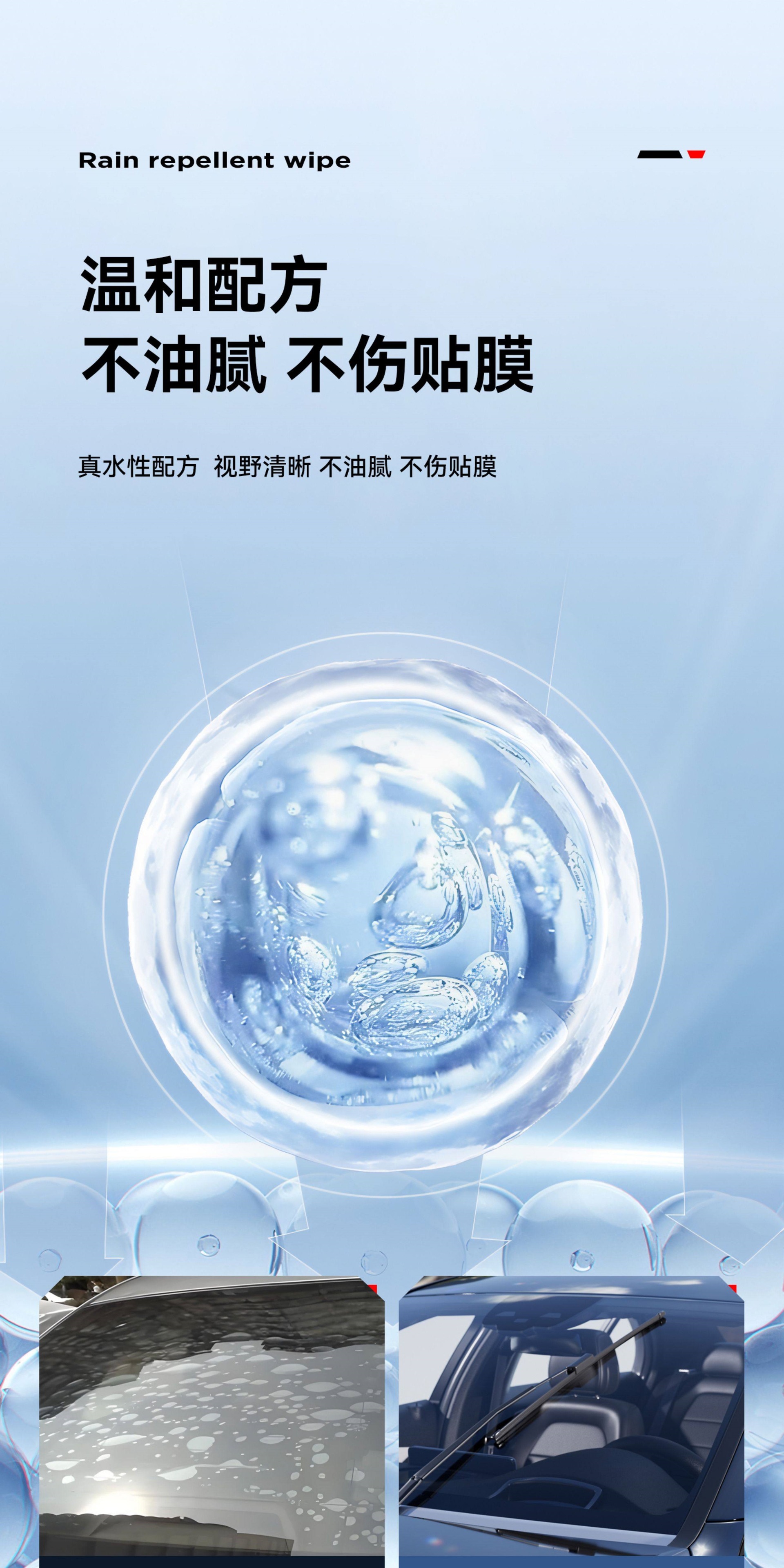 Suitable for car rearview mirrors, anti-rain and anti-fog agent for reversing, prevents water from sticking to car windows in rainy days, water-repellent coating