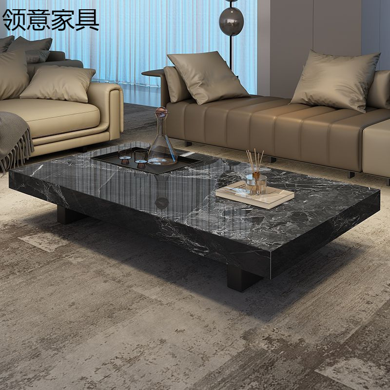 轻奢岩板茶几 现代简约小户型客厅 意式极简长方形电视柜组合|undefined