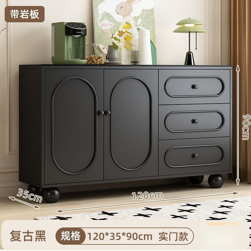 Solid Wood Sideboard Storage Cabinet, Wall-Mounted Cabinet, Storage Cabinet, Cream-Style Tea Cabinet, Home Kitchen Cabinet