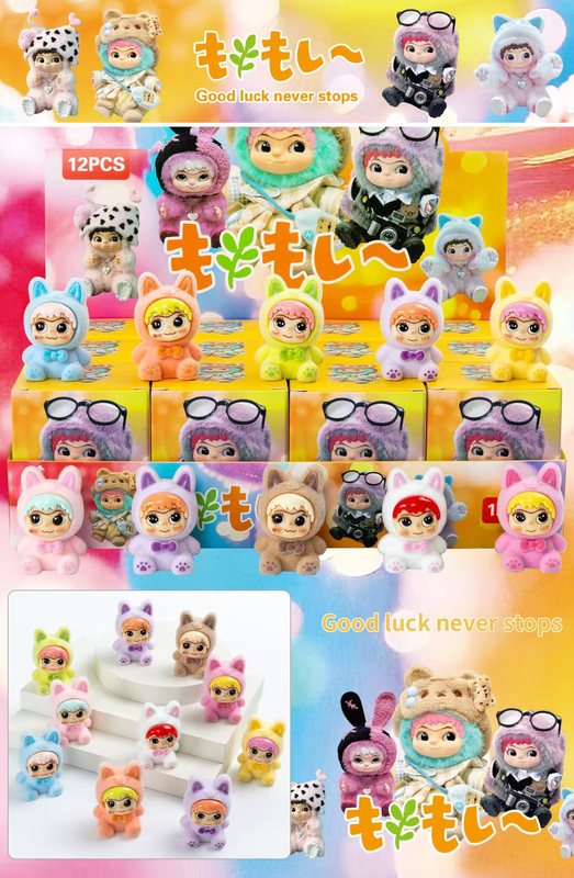 新製品ラブブベビー服ラブブブラインドボックス植毛人形服オーバーオールデスクトップトレンディな屋台装飾品|undefined