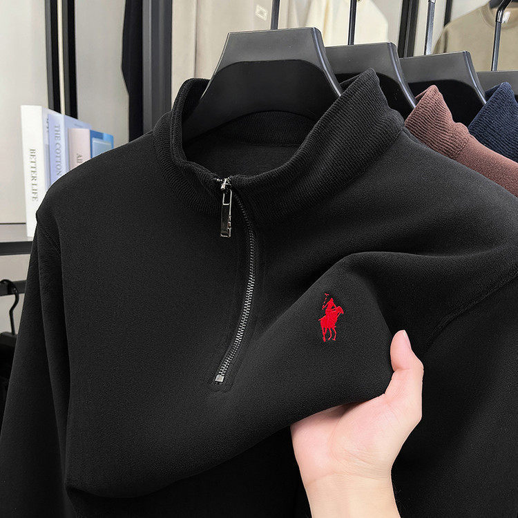 [Outlet Brand Discount] Paul Autumn/Winter Thickened Sheep Wool Fleece Half-Zip Sweatshirt Men's Base Layer