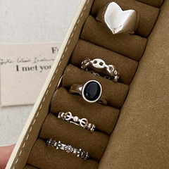 開口戒指女復古時尚百搭疊戴甜酷指環學生地攤跨境食指戒