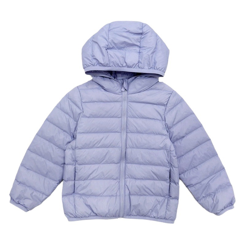 2023 Otoño e Invierno nueva chaqueta ligera para niños nueva norma nacional 90 pato blanco abajo bebé estilo coreano chaqueta con capucha