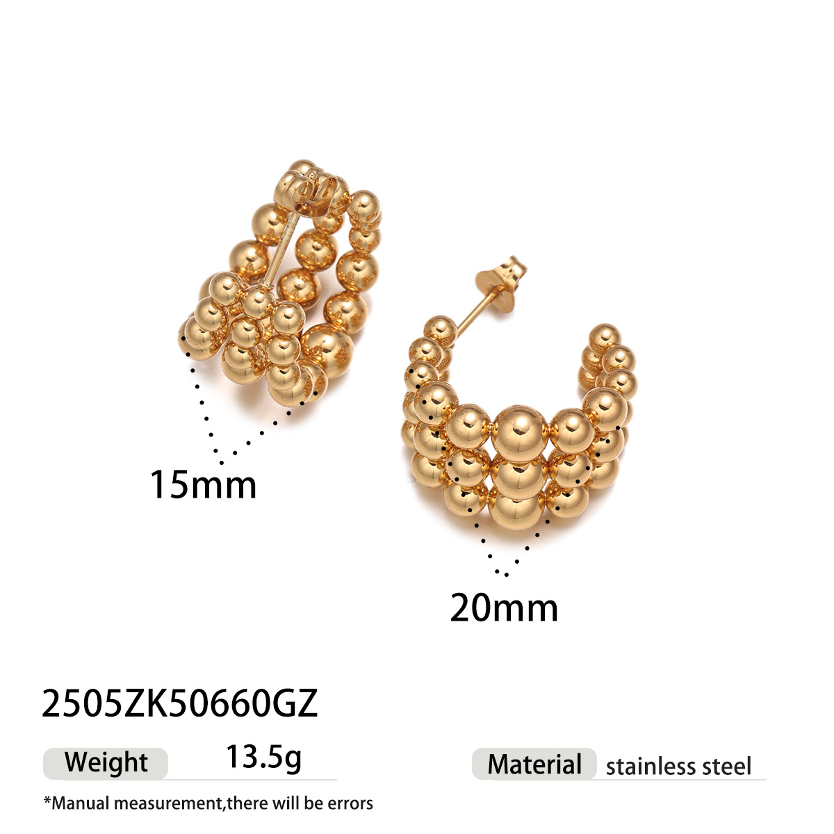Taena Pendientes de acero inoxidable europeos y americanos, lujo ligero, costura redonda de alta calidad, pendientes semicirculares de acero de titanio, joyería femenina que no se desvanece