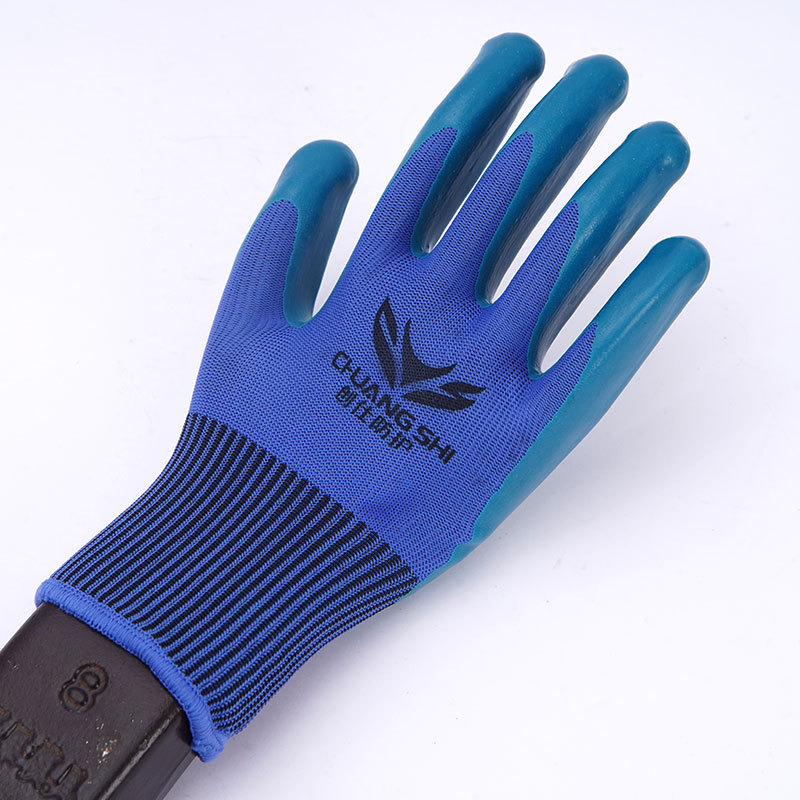 Yonanbao Latex Patterned Gloves Anti-slip and Abrasion-resistant Construction Work Gloves Breathable Patterned Rubber Coated Safety Gloves Wholesale