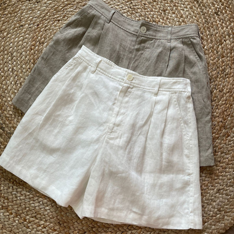 High-End Goods~ Old Money Style from the Boutique! Raindrop Linen Elastic Waist A-Line Short Trousers~ 60-Count Cotton Lining Pants High-End Goods~ Old Money Style from the Boutique! Raindrop Linen Elastic Waist A-Line Short Trousers~ 60-Count Cotton Lining Pants
