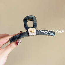 高品质韩国高档发夹大号盘发夹精致气质抓夹时尚小狗鲨鱼夹ins风