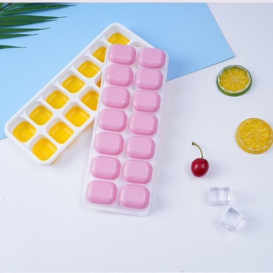 congelación rápida desmoldeo 14 grados de silicona fondo blando molde de hielo caja de hielo DIY molde de hielo con cubierta