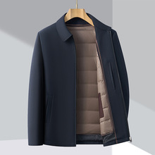 专柜同款秋冬羽绒服中年商务休闲男士可脱卸白鸭绒内胆夹克衫上衣