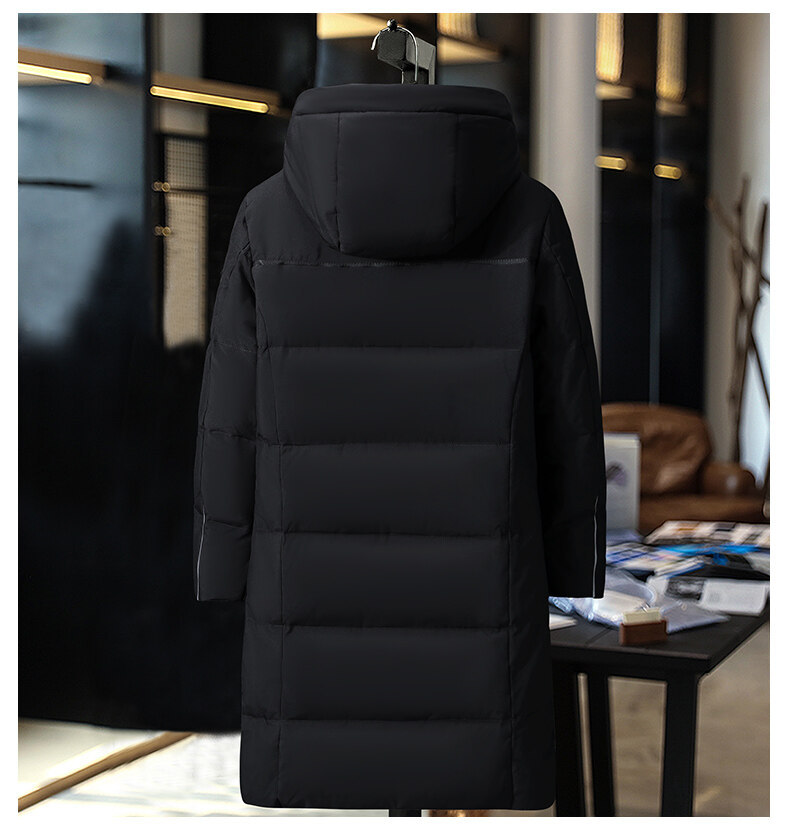 Piumino con cappuccio ispessito per nuovo prodotto invernale per cappotto da uomo di media lunghezza in piumino d'anatra bianco caldo_voghion.com